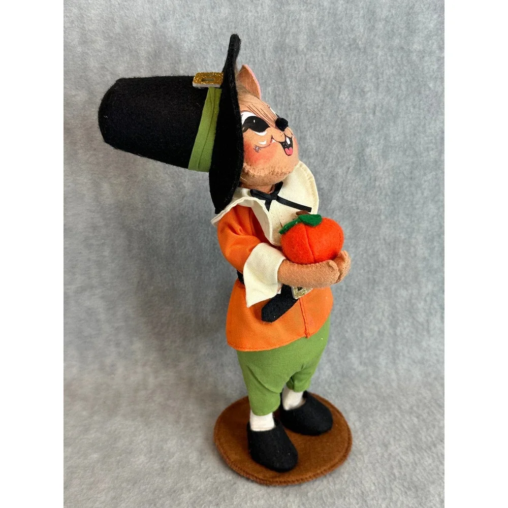 VTG Annalee Pilgrim Boy Mouse Folk Art Felt Figurine‎ Thanksgiving Autumn Decor